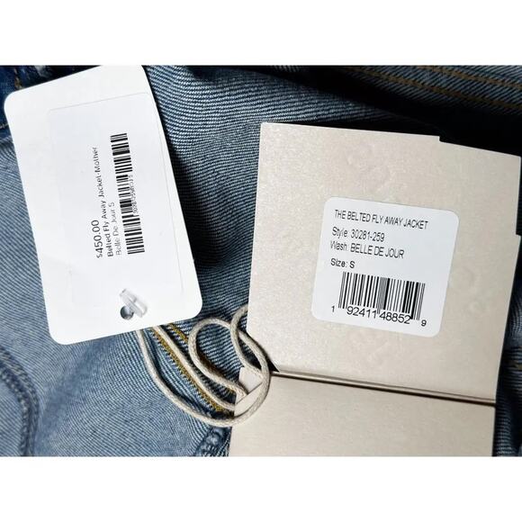 MOTHER Denim NWT The Belted Fly Away Jean Jacket in Belle De Jour Small NEW - Picture 2 of 6